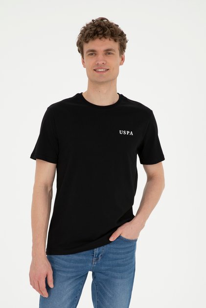 Men's Regular Fit Crew Neck Black T-Shirt 50281077-Vr046