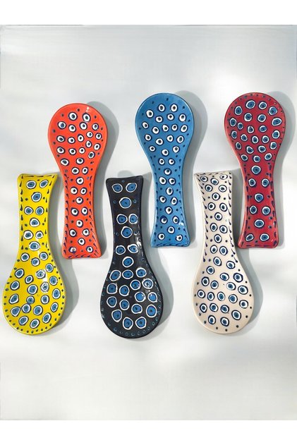 Decorative Design Dirty Spoon Coaster, Spoon Holder, Ladle Coaster, Tile / Ceramic Purely Handmade