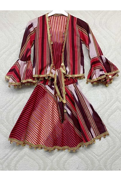 23 April Girls' Keşan Fabric Bolero Skirt Set