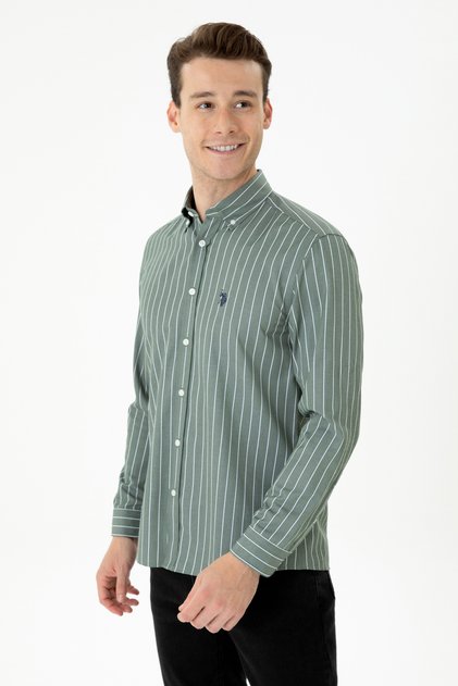 Men's Khaki Long Sleeve Shirt 50279472-Vr027