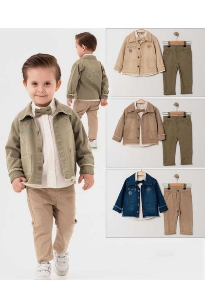 Bow Tie Jacket, Shirt, Pants Baby Boy Set