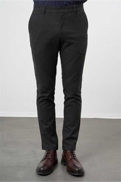 Black Stretchy Side Pocket Casual Slim Fit Chino Trousers 1003245108
