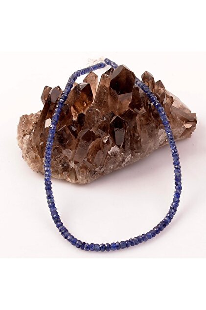 Sapphire Stone Silver Necklace - 3 mm