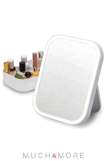 Dokunmatik Led Işıklı Masa Üstü Makyaj Aynası Ledli (PİL ILE ÇALIŞIR) 18*15