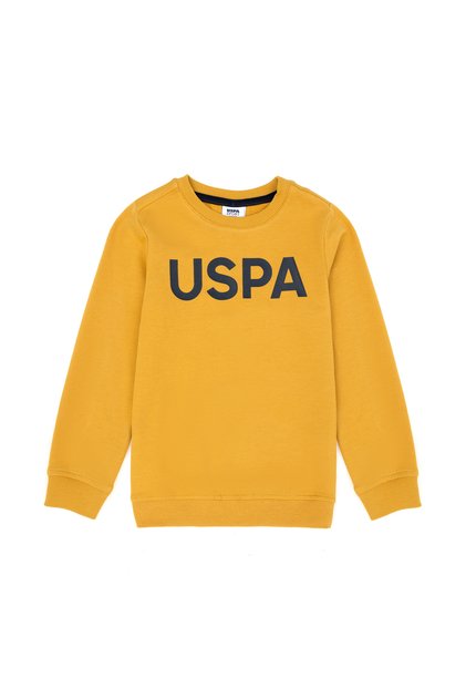 Children's Mustard Basic Crew Neck Sweatshirt 50269425 -Vr072