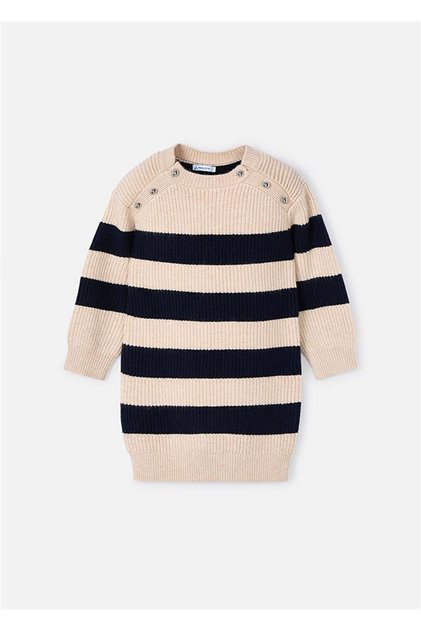 Girl's Striped Knitwear Dress Navy Blue 4924