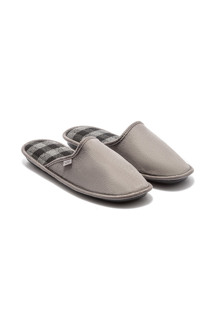 Plaid Men's House Slippers Gray-3 41/46