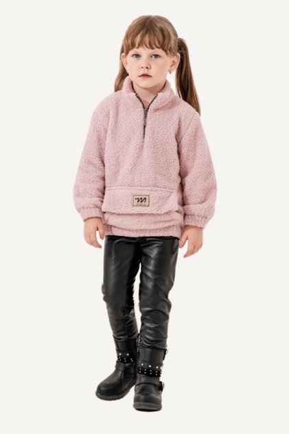 Plush Sweatshirt Girl's Double Set
