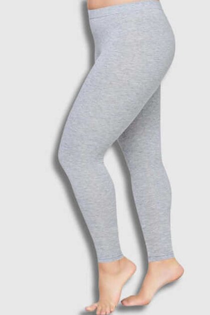 0173 Tutku Women's Plain Long Tights 6 Pack Gray