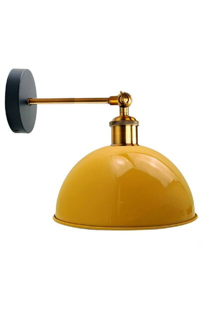 Vintage,Retro,Rustic Light Yellow 1Xe27 Tabed Tale Single Wall Sconce Hat Diameter: 23cm