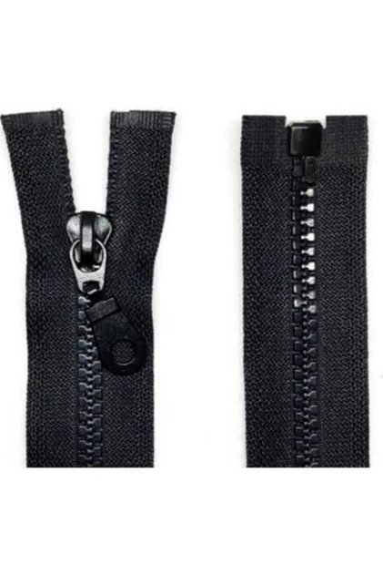 Black Bone Teeth Coat Zipper 100 Cm