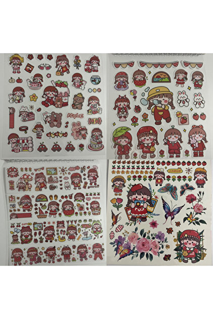 KORE様 Ramilabutik Kore şeffaf sticker defteri çizgili , kareli sayfalar