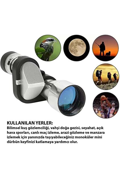 Triline 8x20 HD Çözünürlük 1000m Görüş Taşınabilir Metal Monoküler