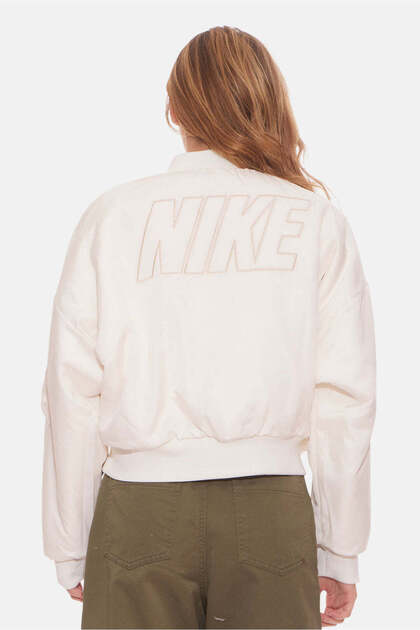 nike faux fur jacket cream