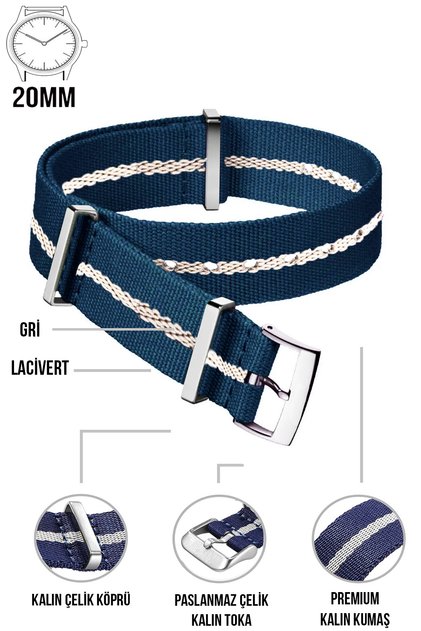 20mm Nato Textile Cloth Watch Band - Fossil-Welder-Casio-Seiko-Omega-Armani Compatible F39Xwds-20