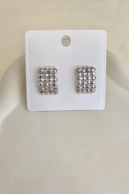 Women's Earrings Grid Square Earrings