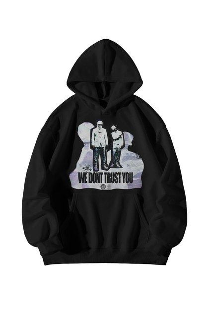 Unisex Black Don Toliver We Still Don'T Trust You Printed Oversize Hooded Kangaroo Pocket Hoodie