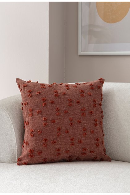Single Decorative Polka Dot Linen Fabric Throw Pillow Cover 43X43 Tile