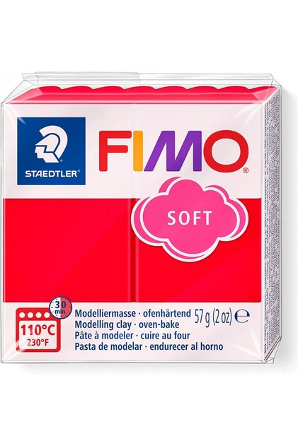 Fimo Polimer Kil 57gr Soft Modelleme Kili Kızıl / 8020-24 07