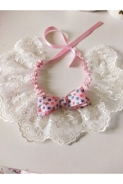 Handmade Cat And Small Dog Collar Leash White