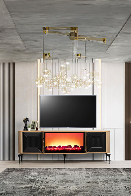 Breda Home Concept Belgrad Şömineli Tv Ünitesi Bluetooth