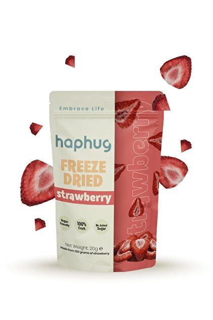HapHug Freeze Dried Çilek - Dondurularak Kurutulmuş Meyve - Freeze
