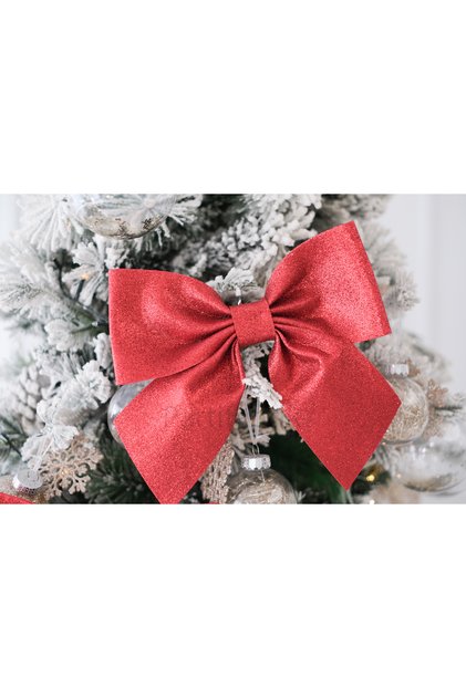 Red Bow Christmas Tree Decoration Ornament 25 cm