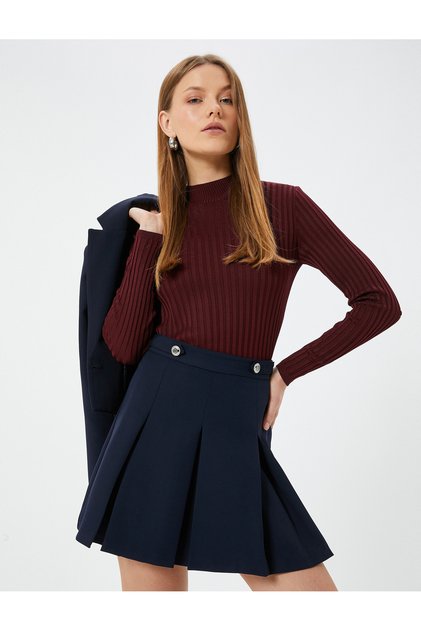 Stand Collar Knitwear Sweater Long Sleeve Slim Fit