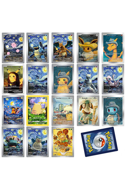 Choice 18pcs/Set Pokemon Van Gogh Museum Pikachu Collection Cards