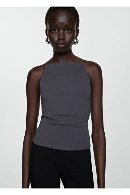 MANGO Slim Fit Halter Collar Blouse- Trendyol