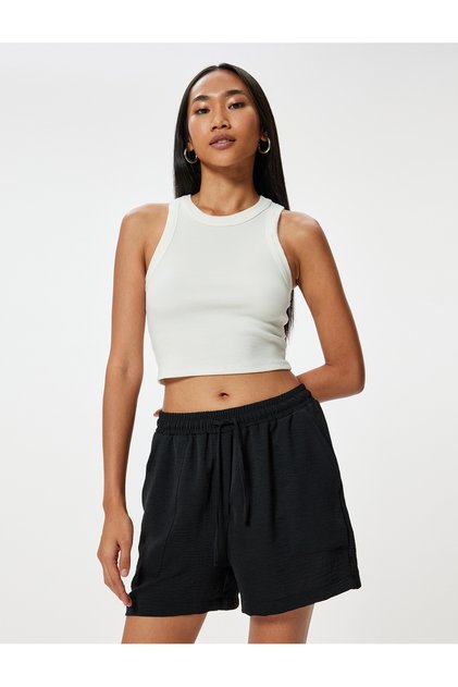 Comfortable Aerobin Fabric - Pocketed Shorts, Tie Waist