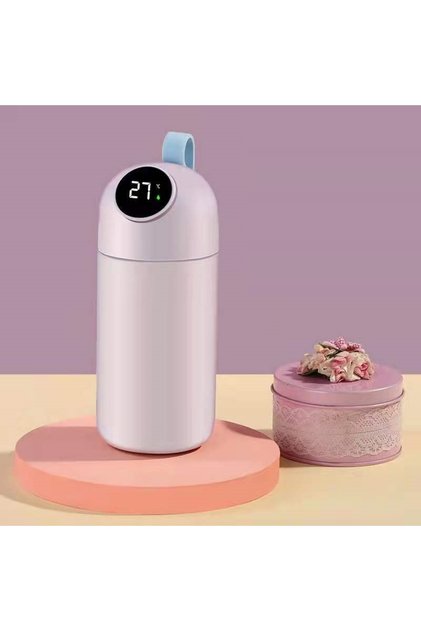 Steel Thermos Double Layer with Digital Display, Purple, 18X7,