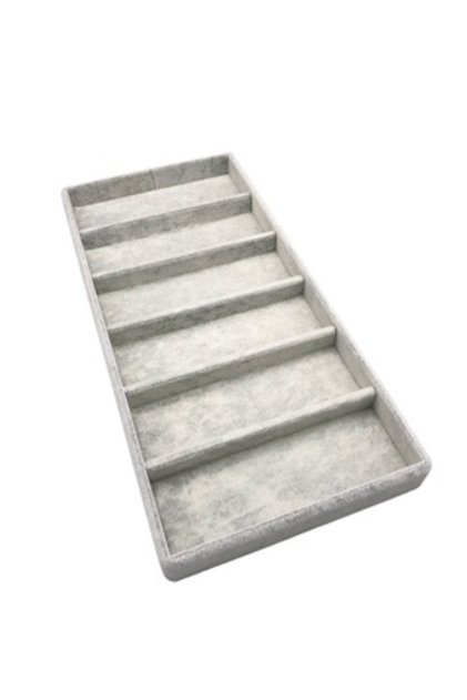 New Domestic Std Suede Grey Classic Glasses Stand with 38*19cm Compartments (Aydindecor)