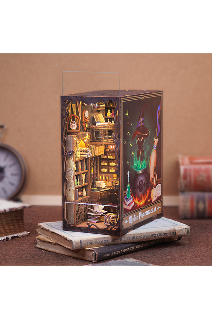 Magic Pharmacist CUTEBEE DIY Book Nook Kit Dollhouse Book Nook Magic Pharmacist Miniature Touch Lig