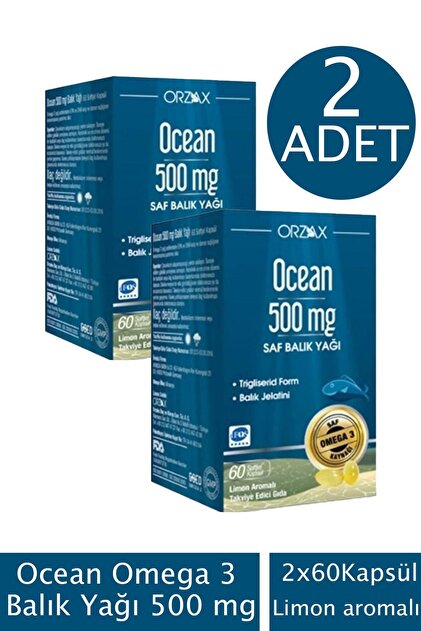 Omega 3 Balık Yağı 500 mg 60 Kapsül 2 Adet