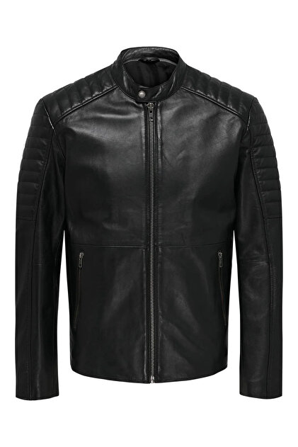 North Man 、AMOMENTO Synthetic Leather Only & Sons ONSMAXSOE LEATHER JACKET OTW NOOS Gerçek Deri Erkek