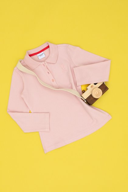 Girl's Dusty Pink Basic Polo Neck Sweatshirt 50272630-Vr050