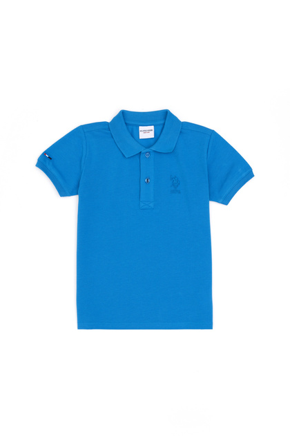 Boy's Cobalt Blue Basic Polo Neck T-Shirt 50279572-Vr045