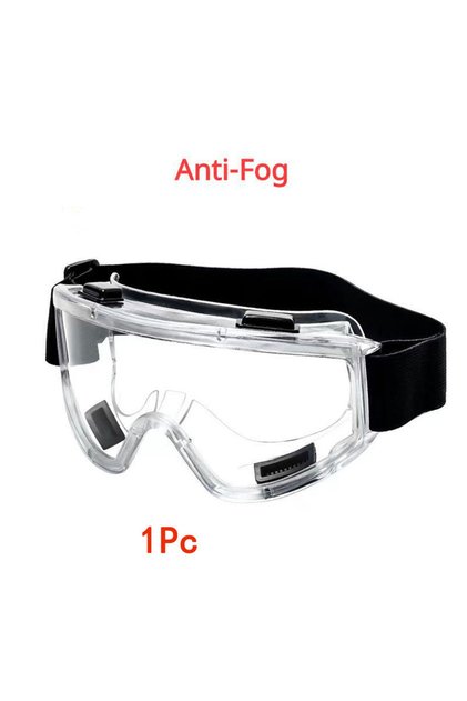 Clear -1Pc Safety Antifog Protective Goggles Safe Anti-Splash Wind-Proof Work Glasses Industrial Res