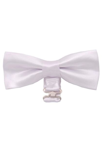 Men's White Adjustable Adult Bow Tie