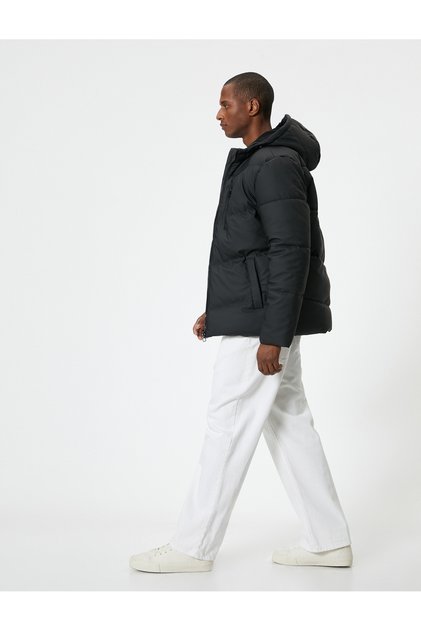 Inflatable Jacket Slim Fit Hooded with Zipper and Pockets