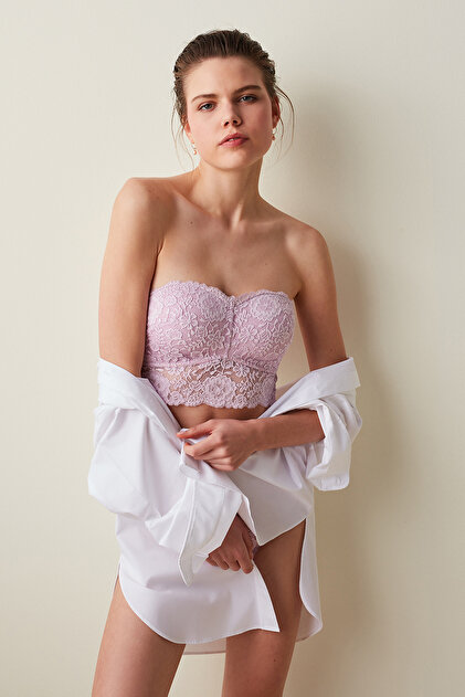 トップス leinwande Petal Strap Dress Bra Top Penti Bandeau Lila Dantelli Straplez Bralet - Fiyatı, Yorumları