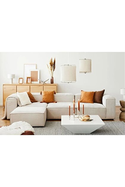EDSY HOME Mira Relax 4 Modül Köşe Koltuk ( KIRIK BEYAZ ) Keten