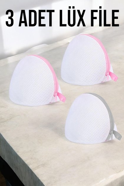 (3 Pcs) Luxury Zippered Bra/Underwear Washing Net / White Dirty-Clean Underwear Net