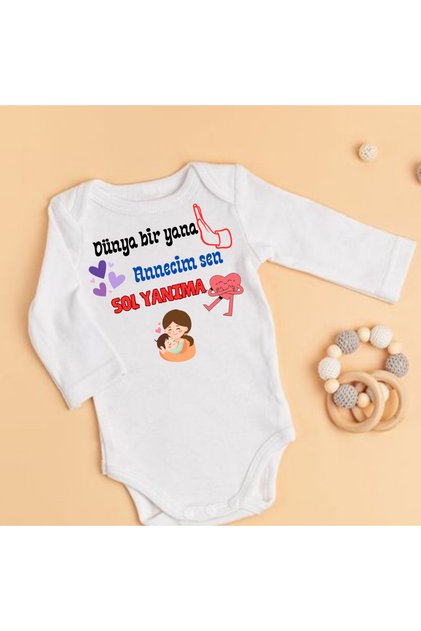 Anneye bebek hediye Anne baskılı zıbın anne yazılı zibin