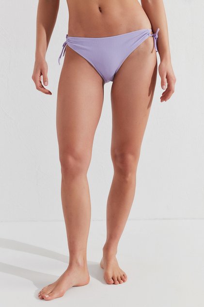 Lilac Ribbed Basic Ring Bikini Bottom