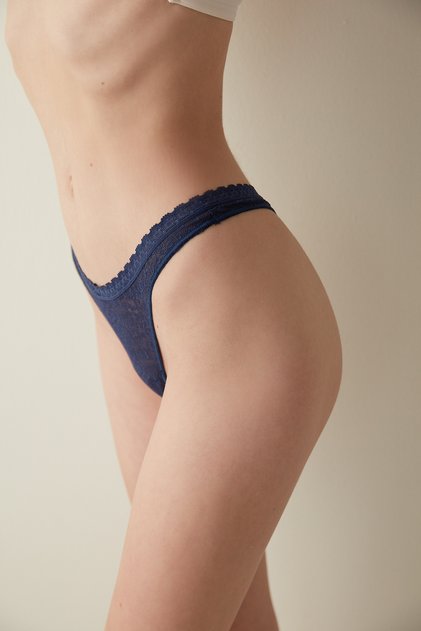 Easy Lace V Shape Highleg Thong Külot
