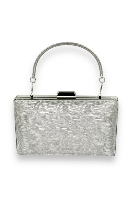 2026 Trend Lazer Su Yolu Patterned Silver Gray Evening Dress Bag | Stylish | Durable Night Wedding Engagement Henna