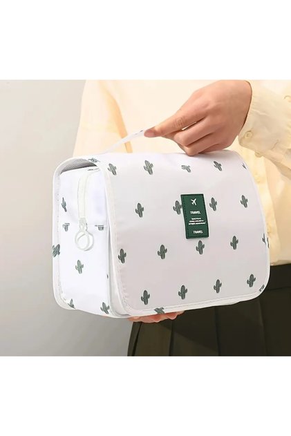 Wide Large Capacity Multi Compartment Function Foldable Makeup Travel Cosmetic Bag Box