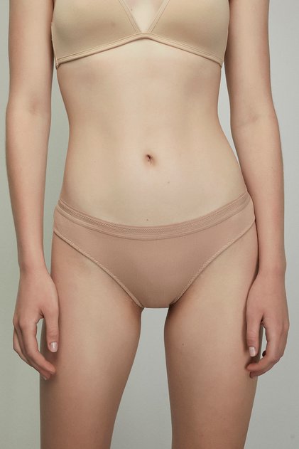 Bej Pamuklu Slip Külot